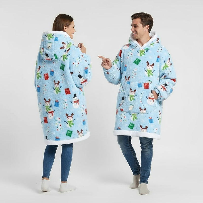 Pull Plaid Bleu Noël
