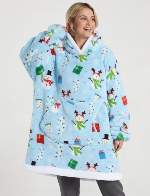 Pull Plaid Bleu Noël