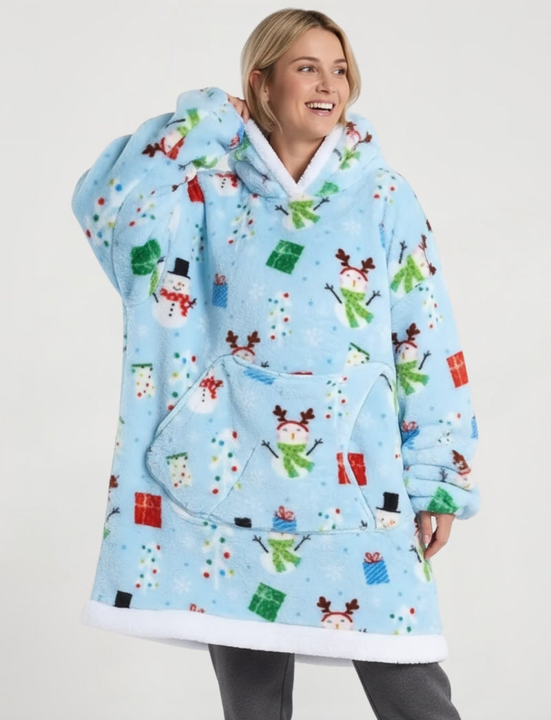 Pull Plaid Bleu Noël