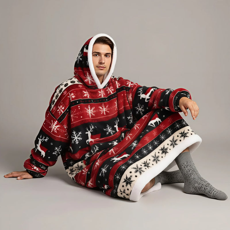 Pull Plaid Cerf de Noël