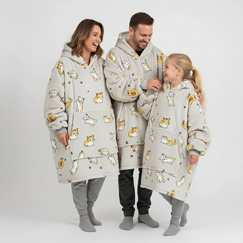 Pull Plaid Enfant Chaton