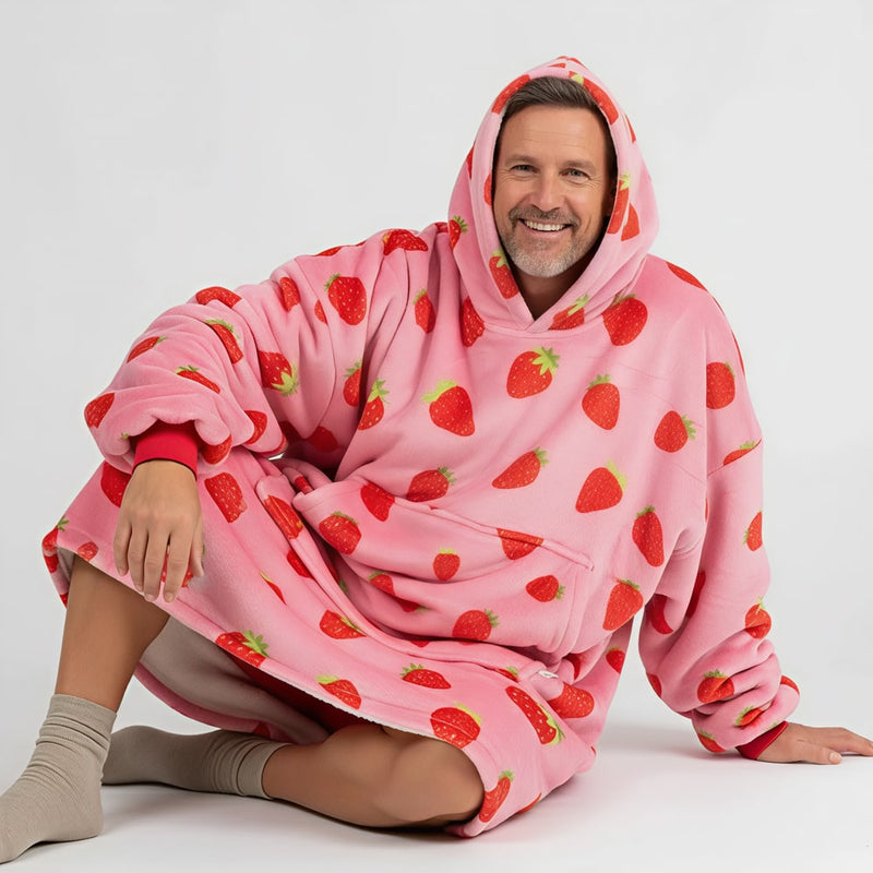 Pull Plaid Moelleux Fraise