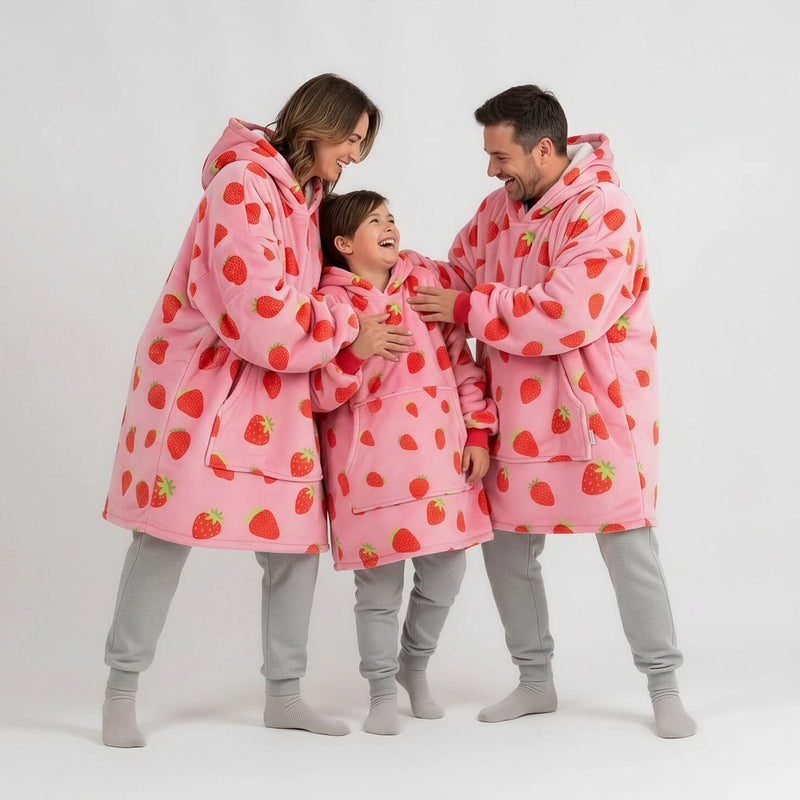 Sweat Plaid Enfant Fraise