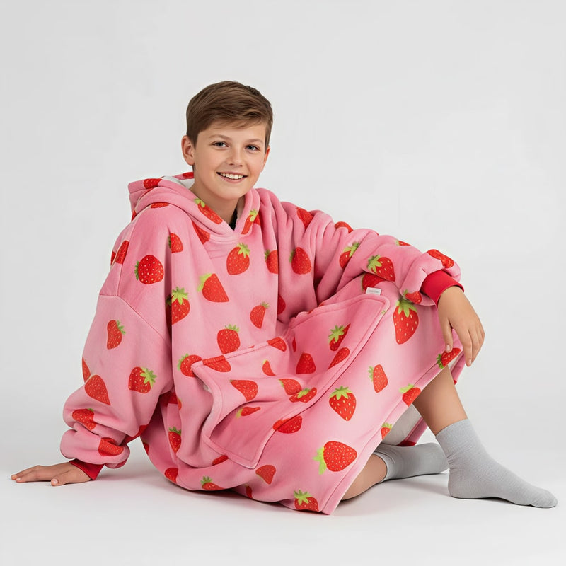 Sweat Plaid Enfant Fraise