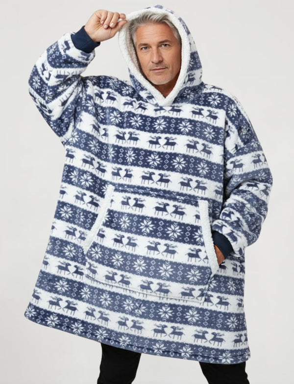 Sweat Plaid Noël Bleu