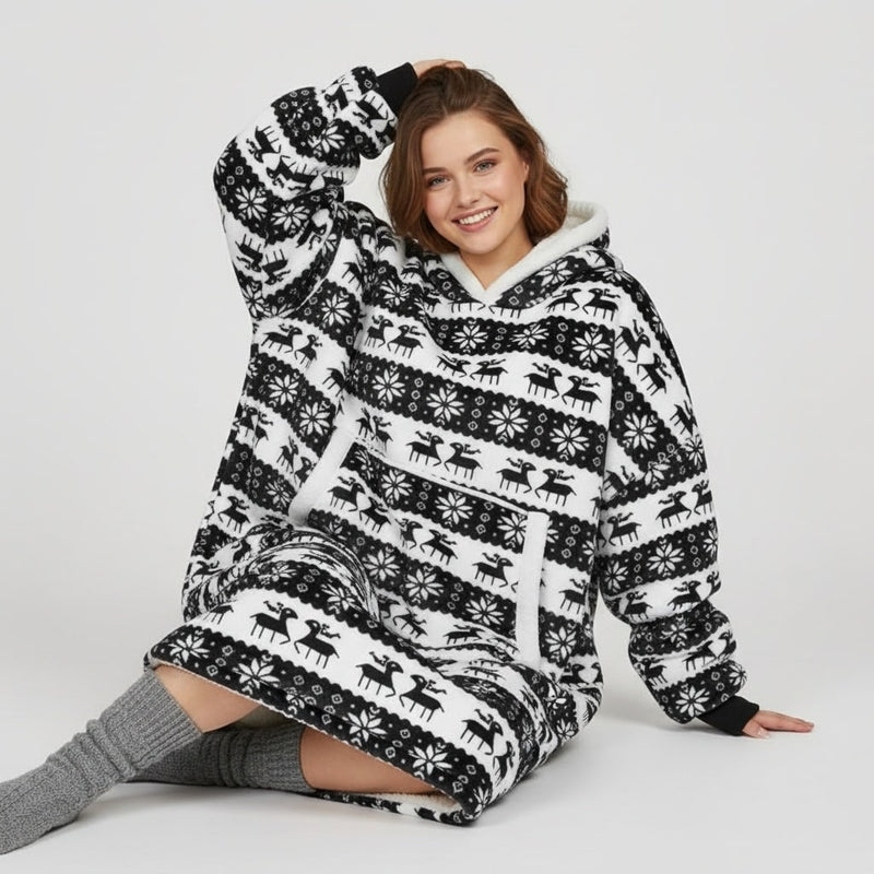Sweat Plaid Noël Noir